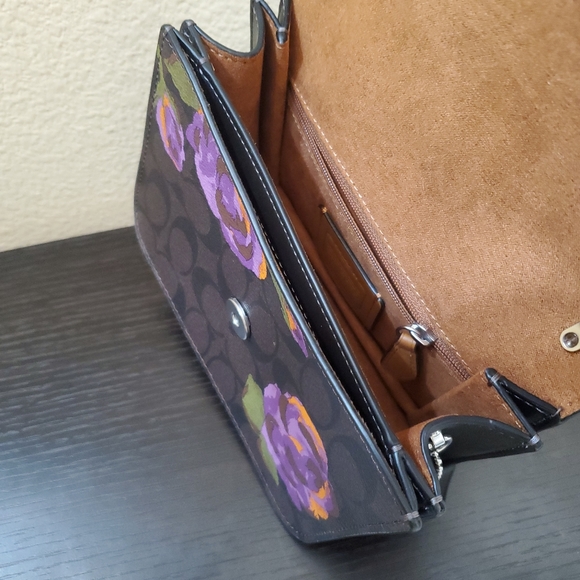 Coach Morgan Square Crossbody In Signature Canvas With Rose Print - Picture 14 of 16